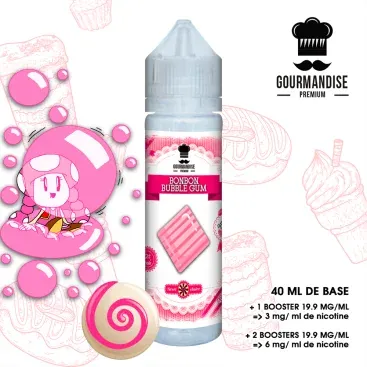 BONBON BUBBLE GUM - GOURMANDISE PREMIUM - E-LIQUIDE 40ML - E-liquides