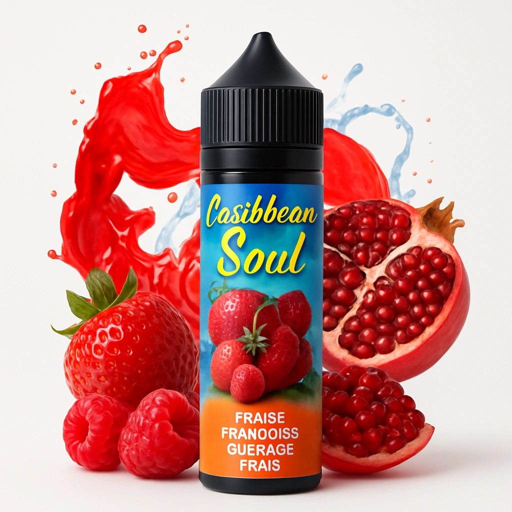 FRAISE, FRAMBOISE, GRENADE, FRAIS 50ML - CARIBBEAN SOUL - E-liquides