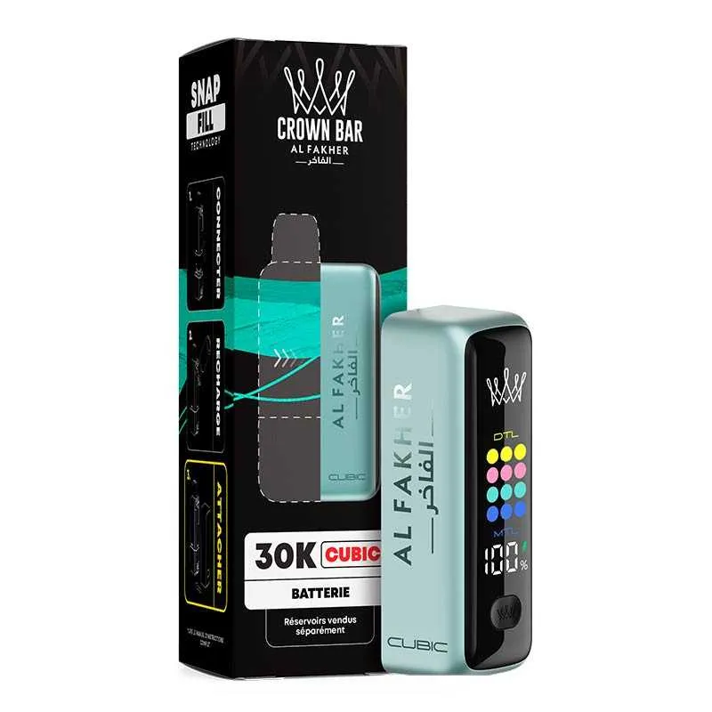 BATTERIE CUBIC 30K - CROWN BAR BY AL FAKHER - GREEN - Cigarettes électroniques