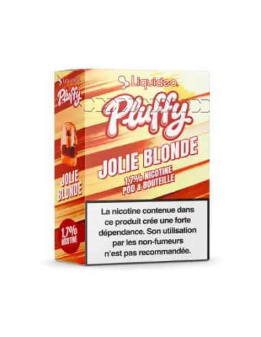 POD LIQUIDEO PLUFFY 10K ET E-LIQUIDE 10ML - JOLIE BLONDE - Cigarettes électroniques