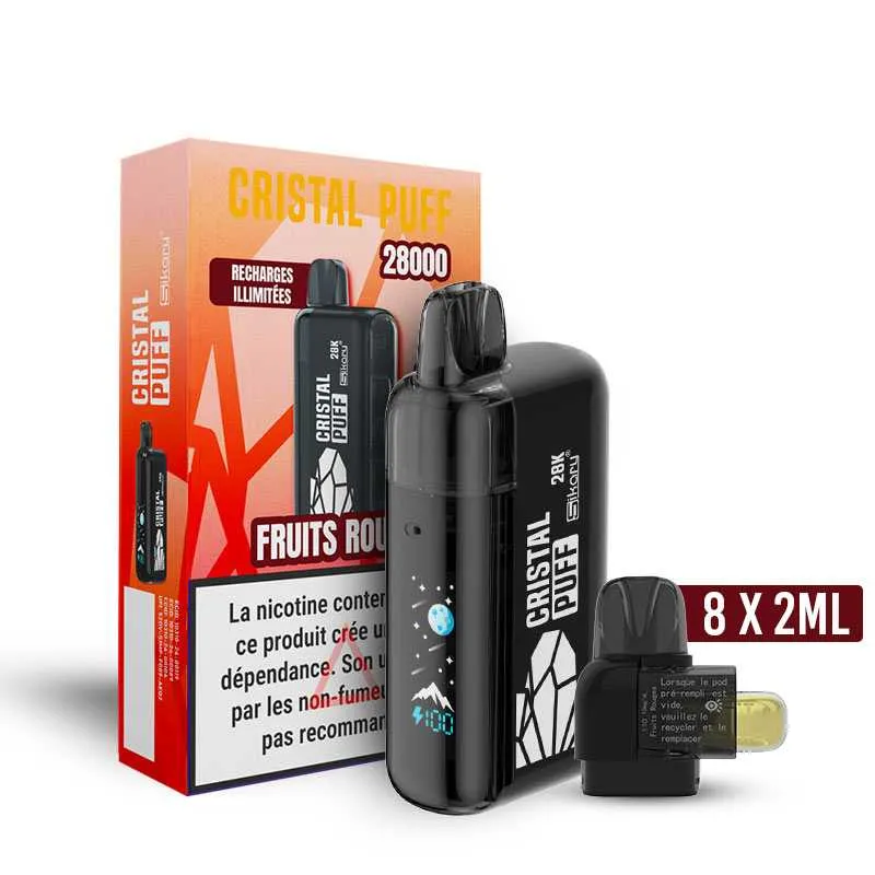 CRISTAL PUFF 28K - 20 MG - FRUITS ROUGES - Cigarettes électroniques