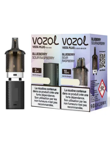 CARTOUCHE VOZOL VISTA PLUG 15K - FRAMBOISE ACIDE MYRTILLE - Cigarettes électroniques