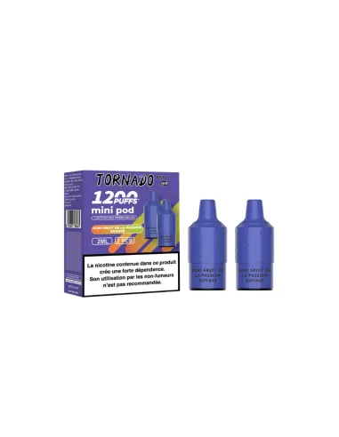 PACK 2 PODS TORNADO MINI FUMOT 1200 - KIWI PASSION GOYAVE - Cigarettes électroniques