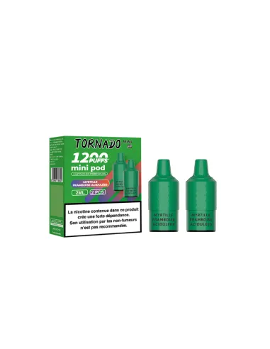 PACK 2 PODS TORNADO MINI FUMOT 1200 - MYRTILLE FRAMBOISE - Cigarettes électroniques
