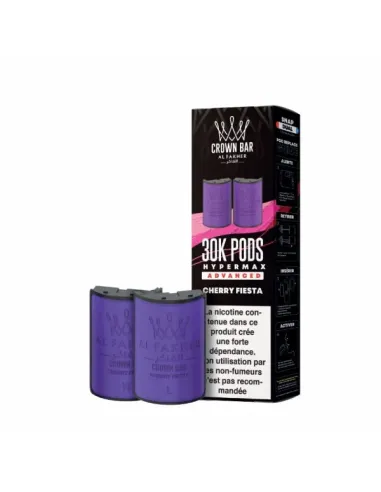 CARTOUCHE X2 AL FAKHER CROWN BAR HYPER MAX 30K - CHERRY FIESTA - Cigarettes électroniques