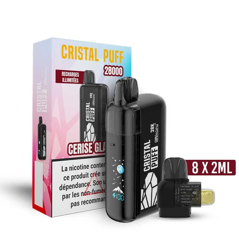 CRISTAL PUFF 28K - 20 MG - CERISE GLACÉE - Cigarettes électroniques