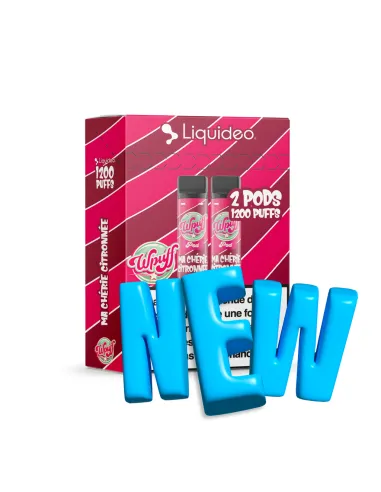 PACK 2 PODS LIQUIDEO POD SYSTEM WPUFF 600 - MA CHÉRIE CITRONNÉE - Cigarettes électroniques