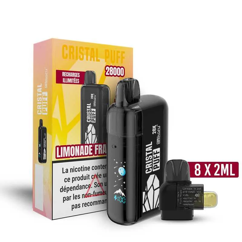 CRISTAL PUFF 28K - 20 MG - LIMONADE FRAMBOISE - Cigarettes électroniques