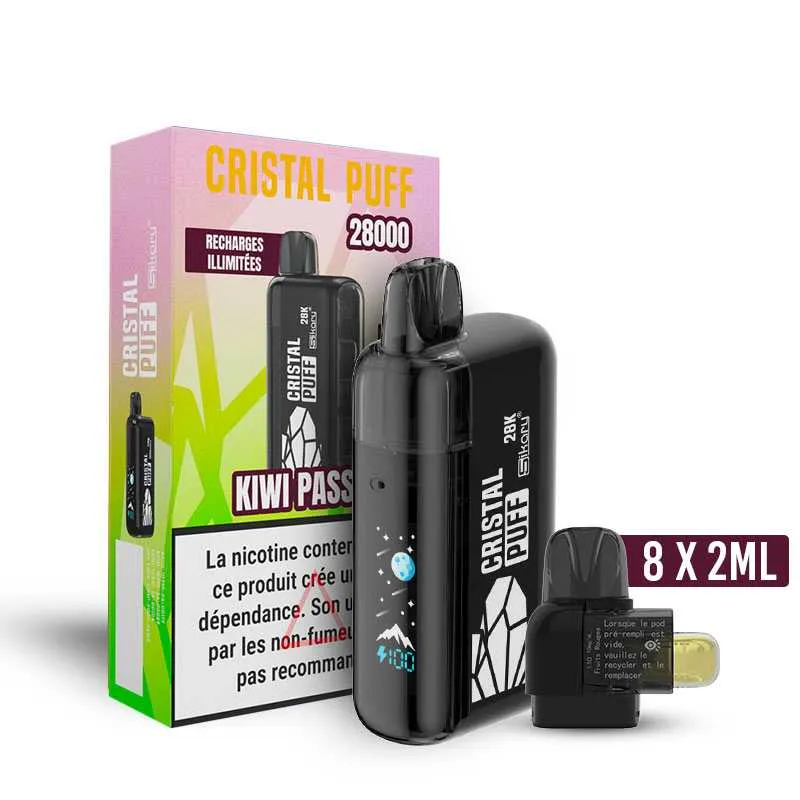CRISTAL PUFF 28K - 20 MG - KIWI PASSION - Cigarettes électroniques