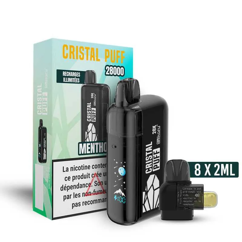 CRISTAL PUFF 28K - 20 MG - MENTHOL - Cigarettes électroniques