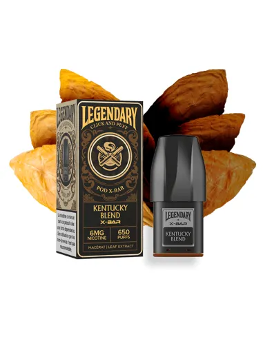 RECHARGE POD X-BAR CLICK & PUFF - LEGENDARY KENTUCKY BLEND - Cigarettes électroniques