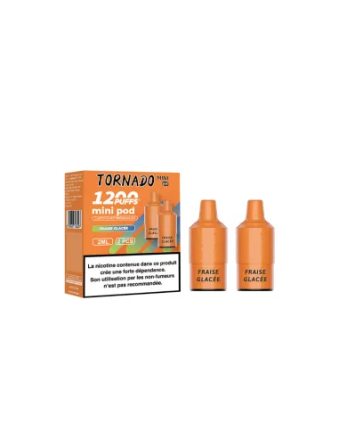 PACK 2 PODS TORNADO MINI FUMOT 1200 - FRAISE GLACÉE - Cigarettes électroniques