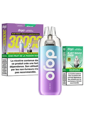 KIT VAPORESSO DOJO BLAST 30K - KIWI PASSION GOYAVE - Cigarettes électroniques