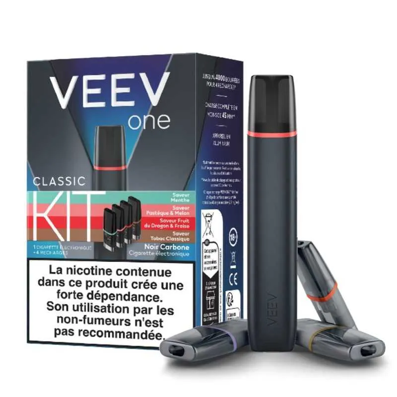 KIT VEEV ONE - VERSION 3 - 18MG - NOIR - Cigarettes électroniques