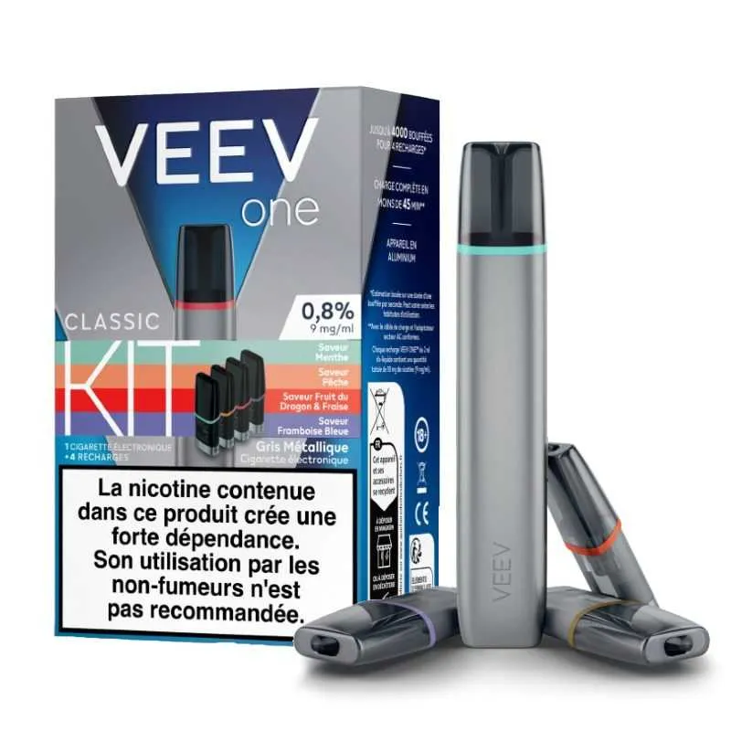 KIT VEEV ONE - VERSION 4 - 9MG - GRIS - Cigarettes électroniques