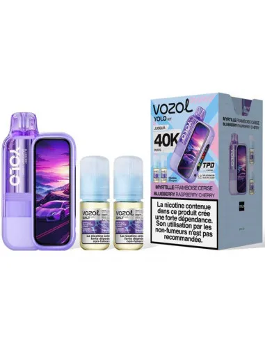 KIT VOZOL YOLO 40K - MYRTILLE FRAMBOISE CERISE - Cigarettes électroniques
