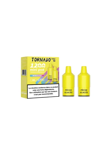 PACK 2 PODS TORNADO MINI FUMOT 1200 - PÊCHE GLACÉE - Cigarettes électroniques