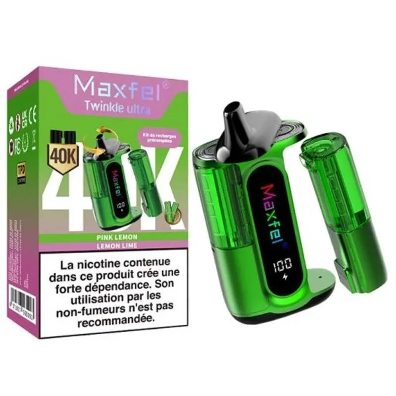 Comparer Puff Twinkle Ultra 40K Maxfel - 20 mg - Pink Lemon / Lemon Lime - Cigarettes électroniques avec un prix minimum de 12.90€