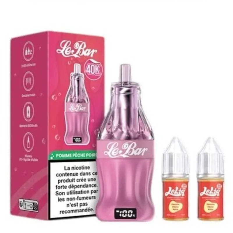 Comparer Puff LeBar 40K - 20 mg - Pomme Pêche Poire - Cigarettes électroniques avec un prix minimum de 18.90€
