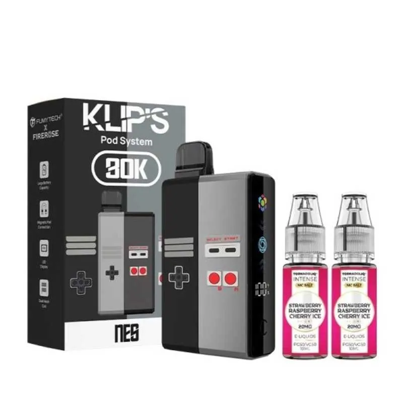 Comparer Puff Klip's 30K Fumytech X Tornadoliq - 20 mg - Strawberry Raspberry Cherry Ice - Cigarettes électroniques avec un prix minimum de 19.90€