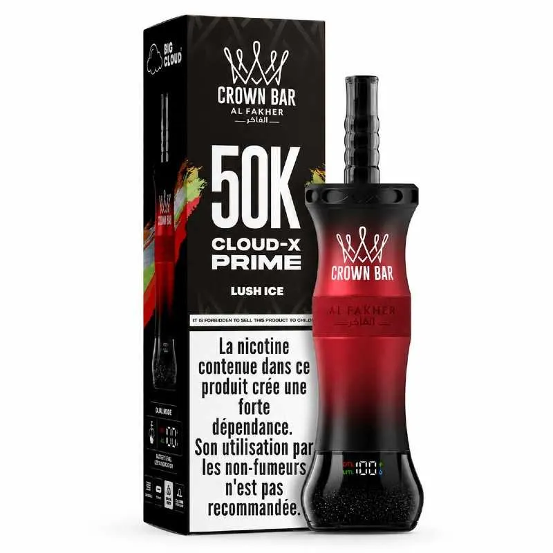 Comparer Puff Cloud X Prime 50K Crown Bar - Al Fakher - 6 mg - Hubba Bubba - Cigarettes électroniques avec un prix minimum de 19.90€