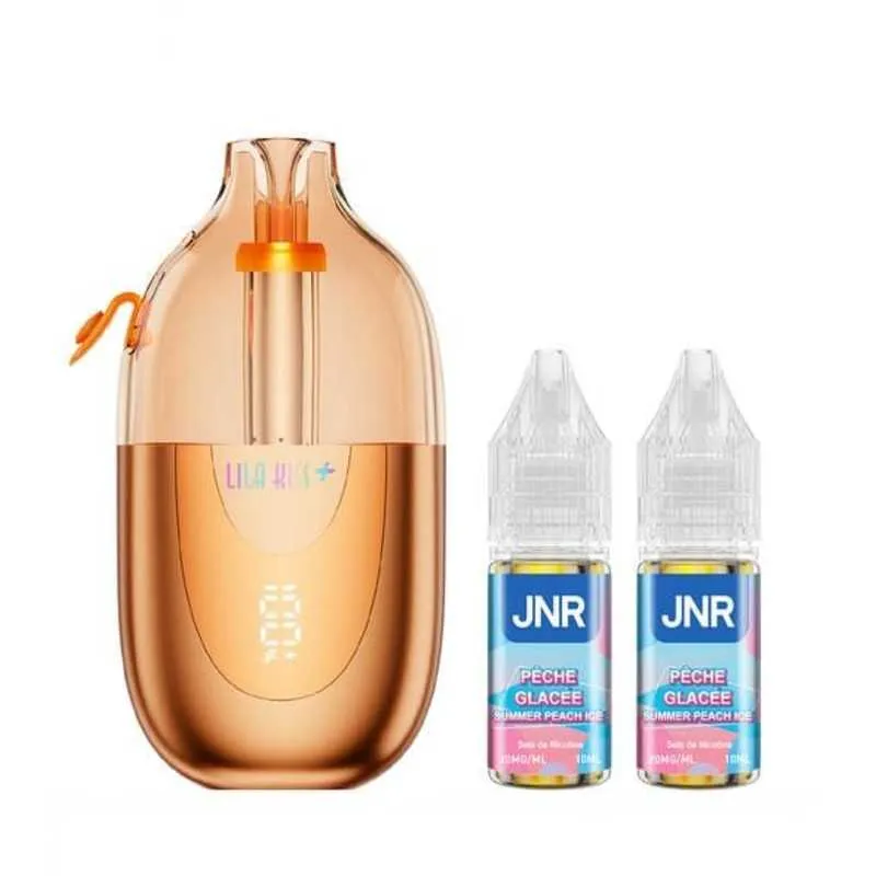 Comparer Puff Lila Kiss+ 46K JNR - 20 mg - Summer Peach Ice - Cigarettes électroniques avec un prix minimum de 15.90€
