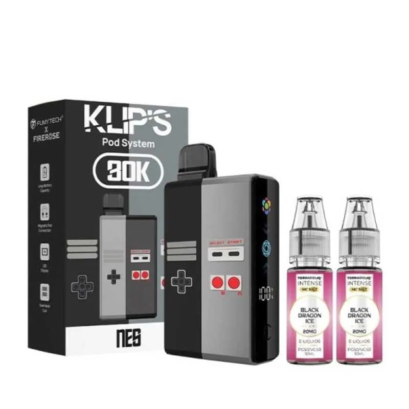 Comparer Puff Klip's 30K Fumytech X Tornadoliq - 20 mg - Black Dragon Ice - Cigarettes électroniques avec un prix minimum de 19.90€