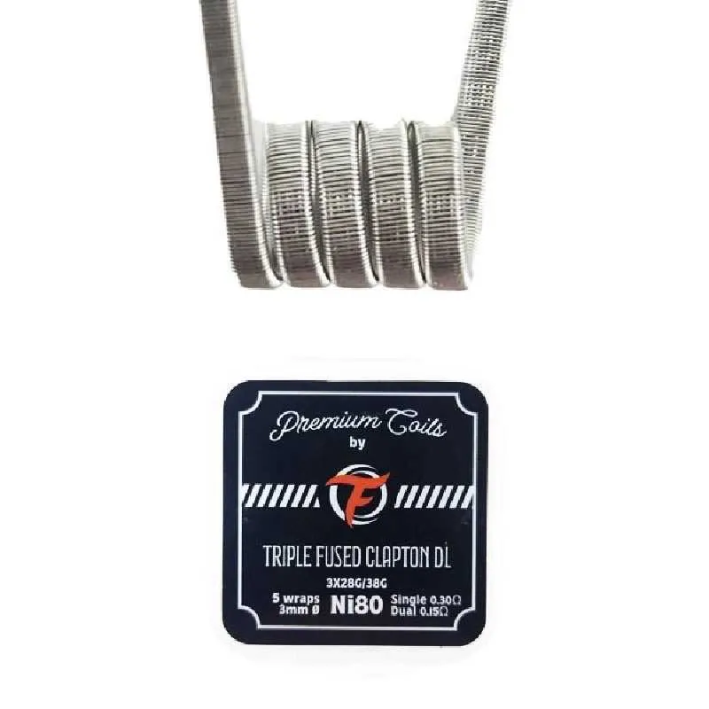Comparer Coil Triple Fused Clapton DL Ni80 - Fumytech - Cigarettes électroniques avec un prix minimum de 3.90€